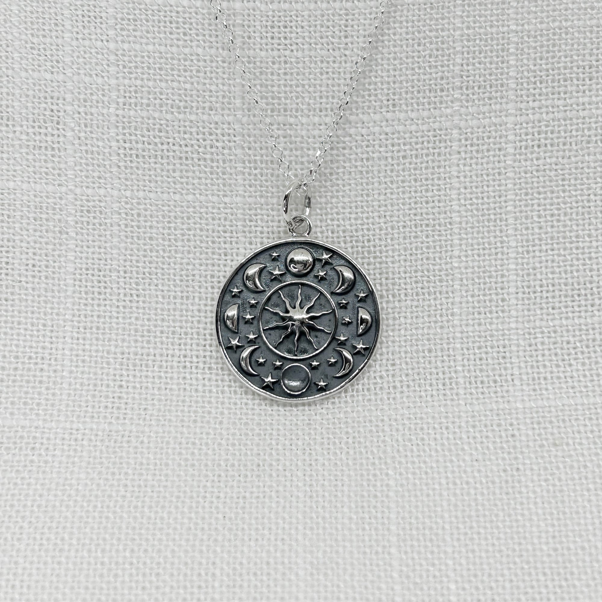 Sterling Silver Moon Phase Necklace – Realm of the Witch