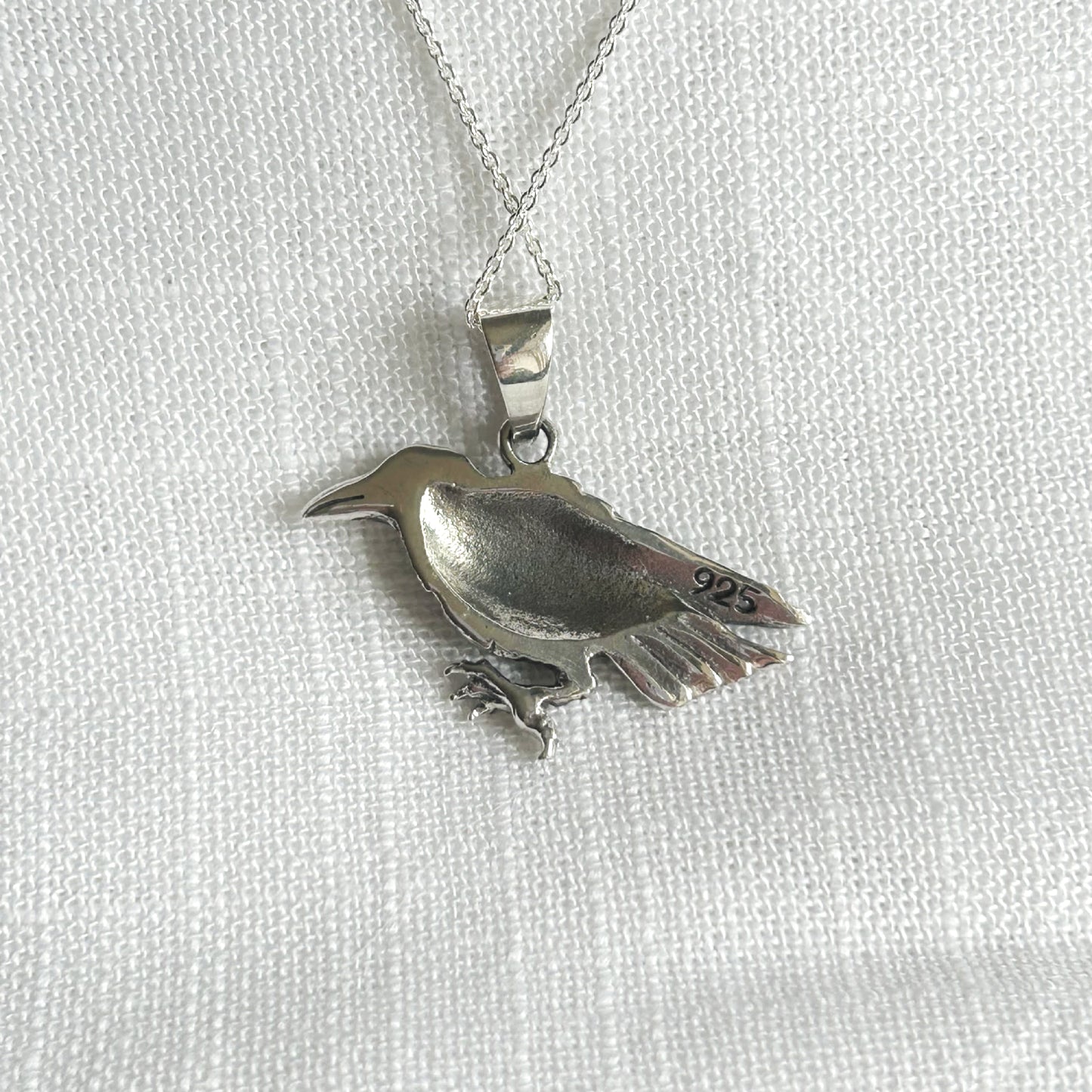 Sterling Silver Raven Necklace