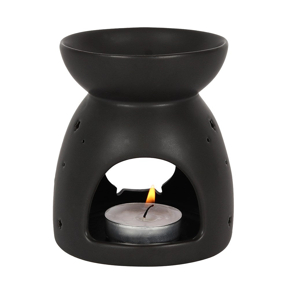 Black Cauldron Cut Out Oil Burner – Realm of the Witch